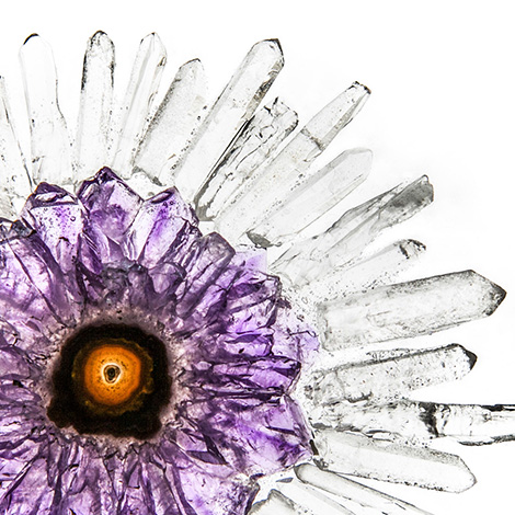 amethyst and lumerian crystal art